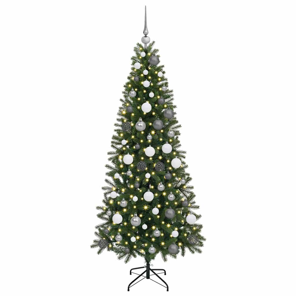 Artificial Christmas Tree with 300 LEDs Green 180 cm PE and PVC