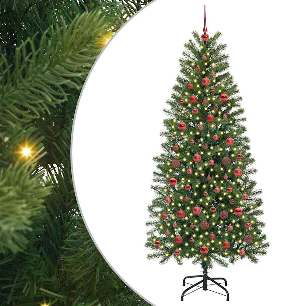 Artificial Christmas Tree with 300 LEDs Green 180 cm PE and PVC