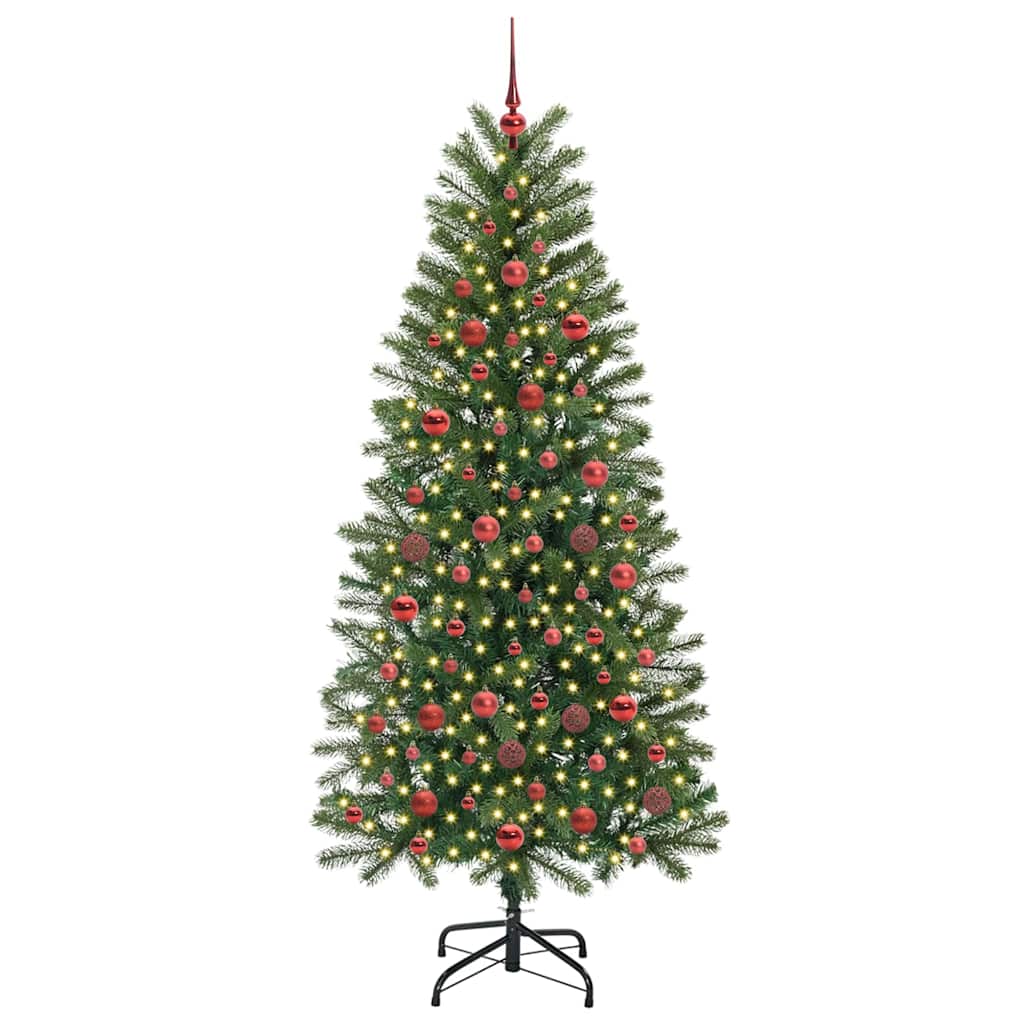 Artificial Christmas Tree with 300 LEDs Green 180 cm PE and PVC