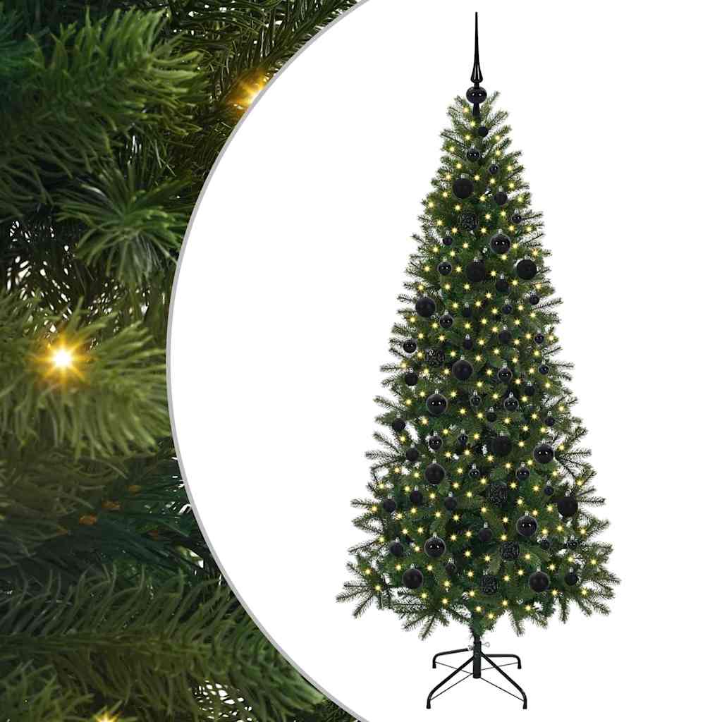 Artificial Christmas Tree with 300 LEDs Green 180 cm PE and PVC