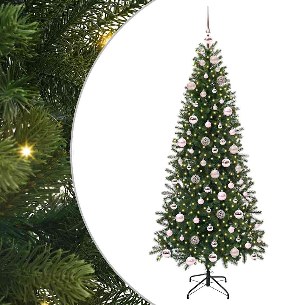 Artificial Christmas Tree with 300 LEDs Green 180 cm PE and PVC