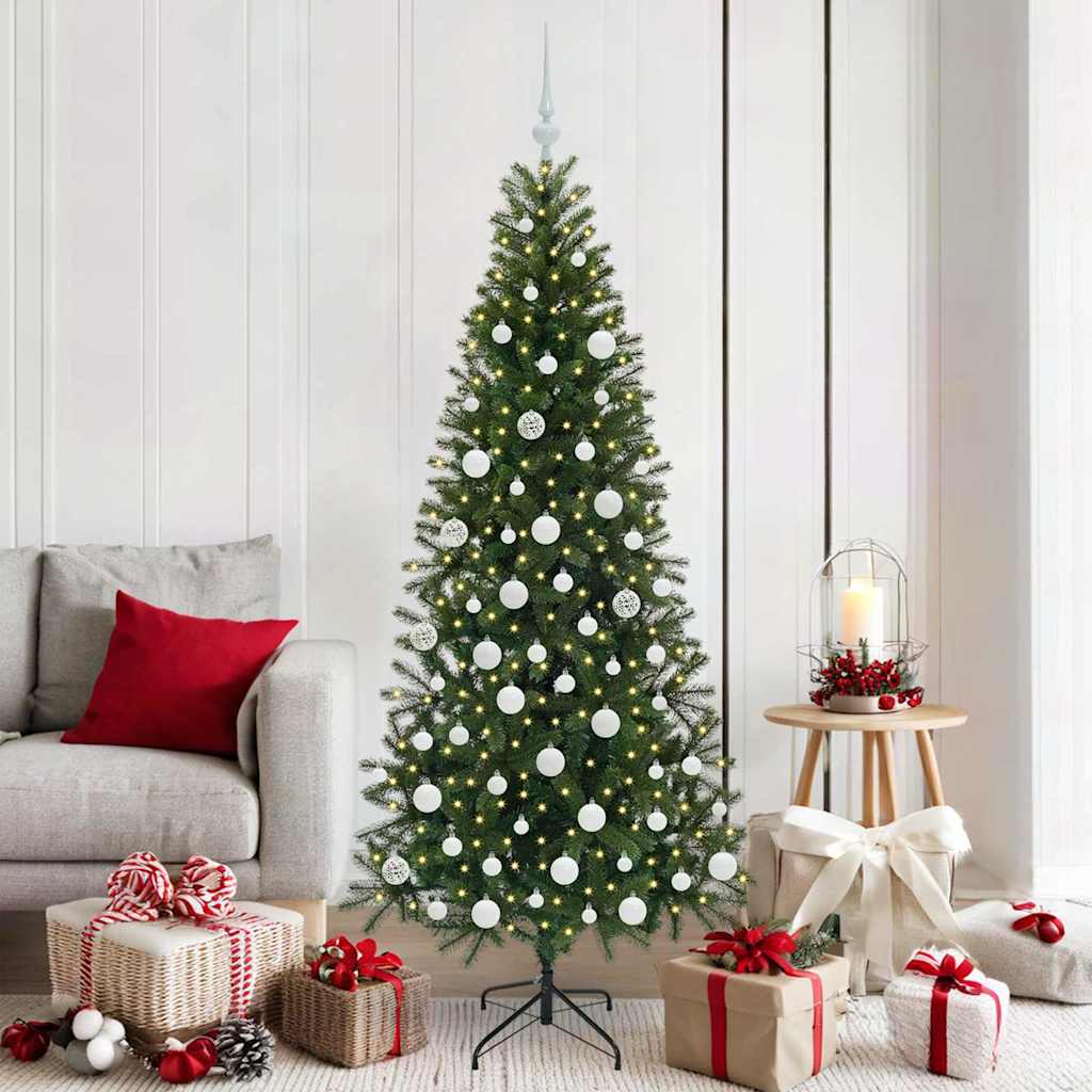 Artificial Christmas Tree with 300 LEDs Green 180 cm PE and PVC