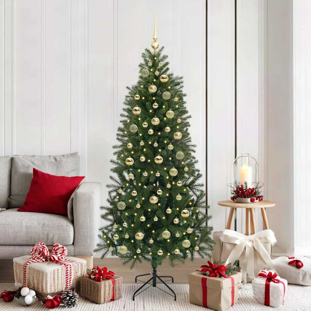 Artificial Christmas Tree with 300 LEDs Green 180 cm PE and PVC