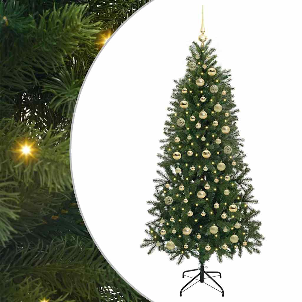 Artificial Christmas Tree with 300 LEDs Green 180 cm PE and PVC