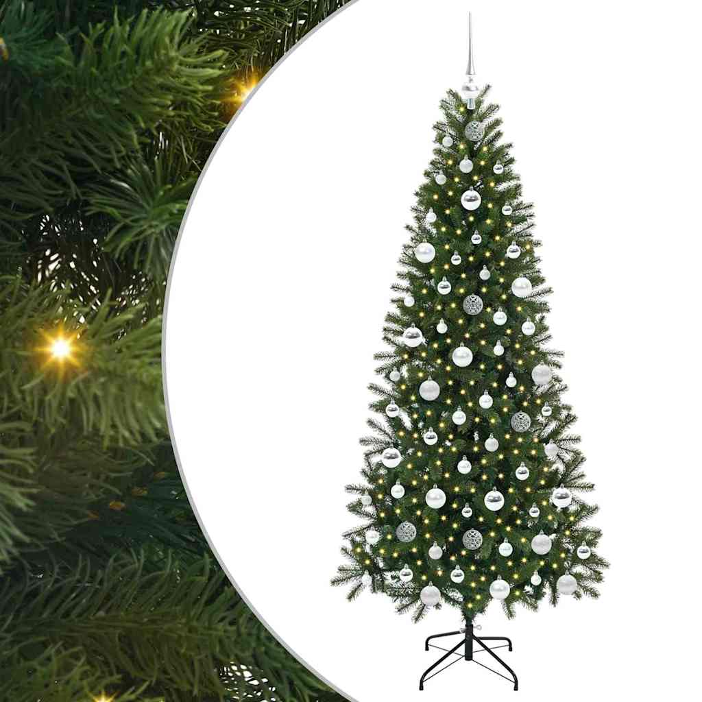 Artificial Christmas Tree with 300 LEDs Green 180 cm PE and PVC