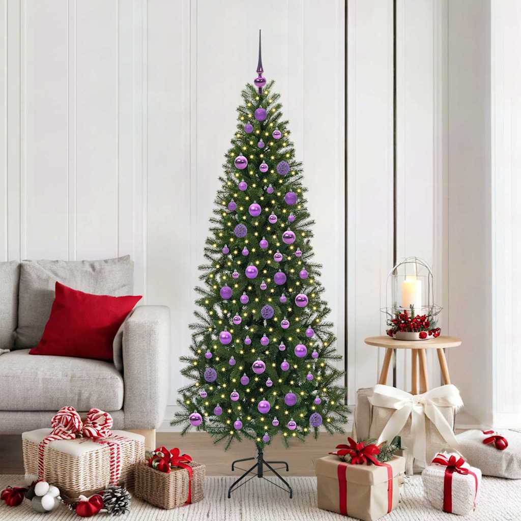 Artificial Christmas Tree with 300 LEDs Green 180 cm PE and PVC