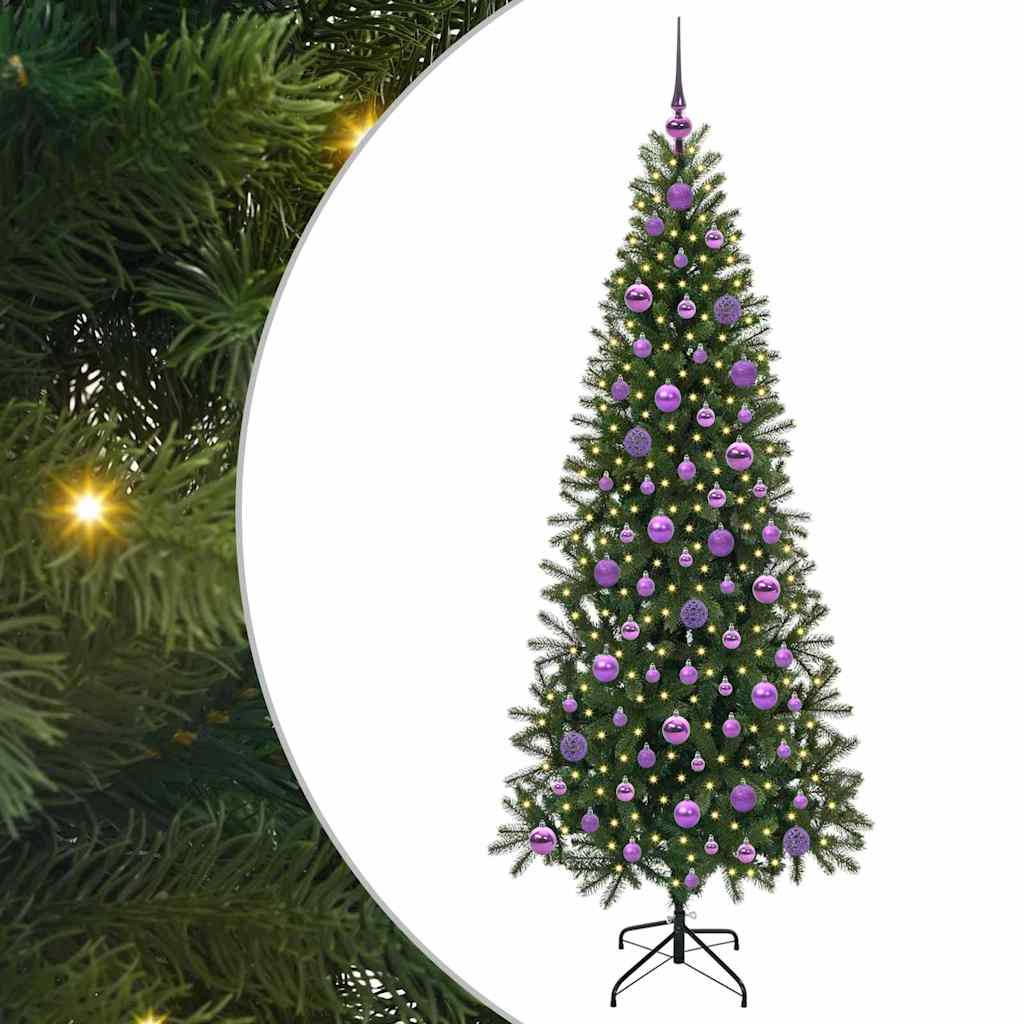 Artificial Christmas Tree with 300 LEDs Green 180 cm PE and PVC