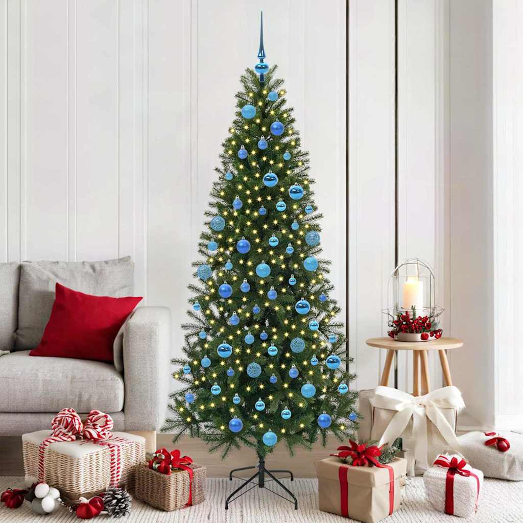 Artificial Christmas Tree with 300 LEDs Green 180 cm PE and PVC