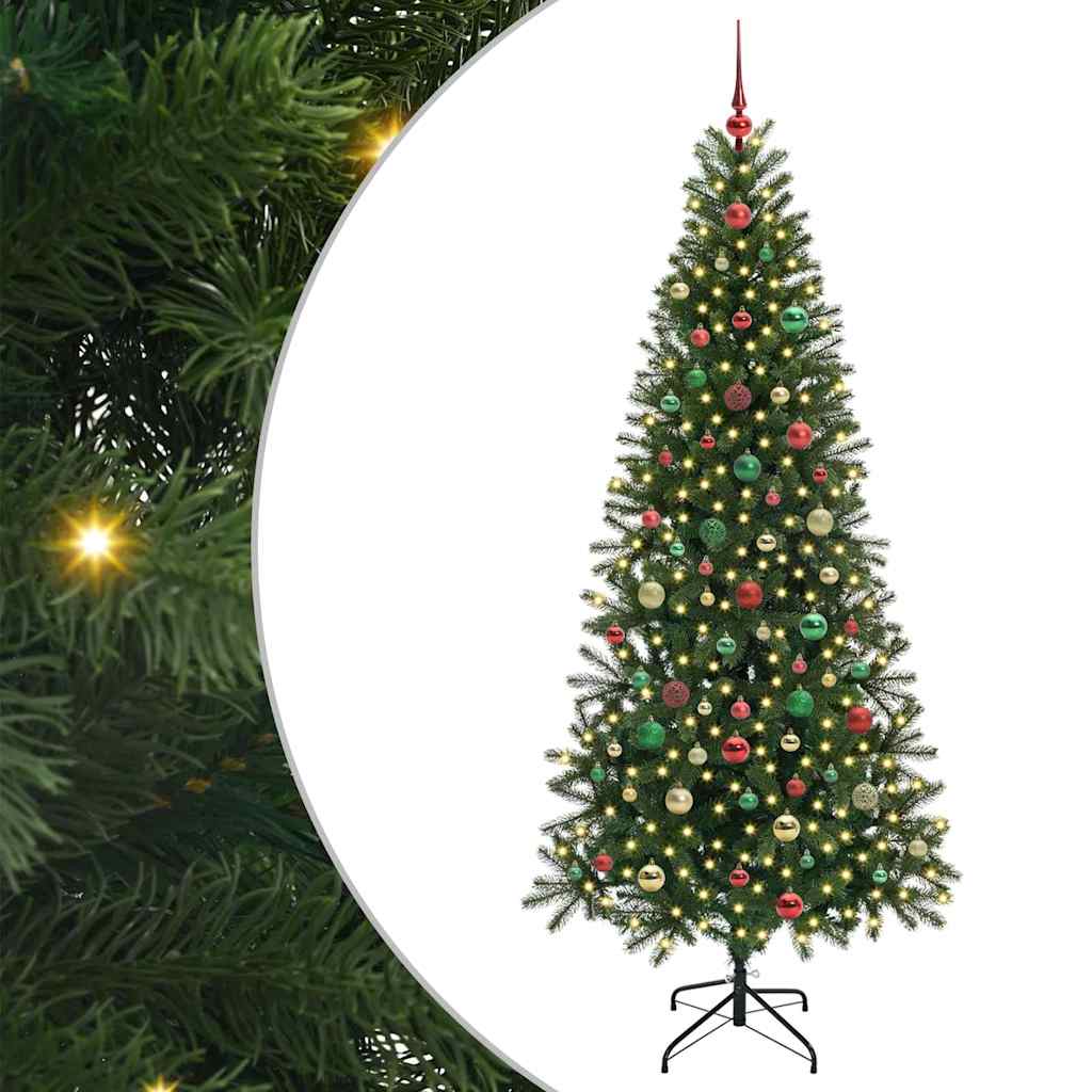 Artificial Christmas Tree with 300 LEDs Green 180 cm PE and PVC