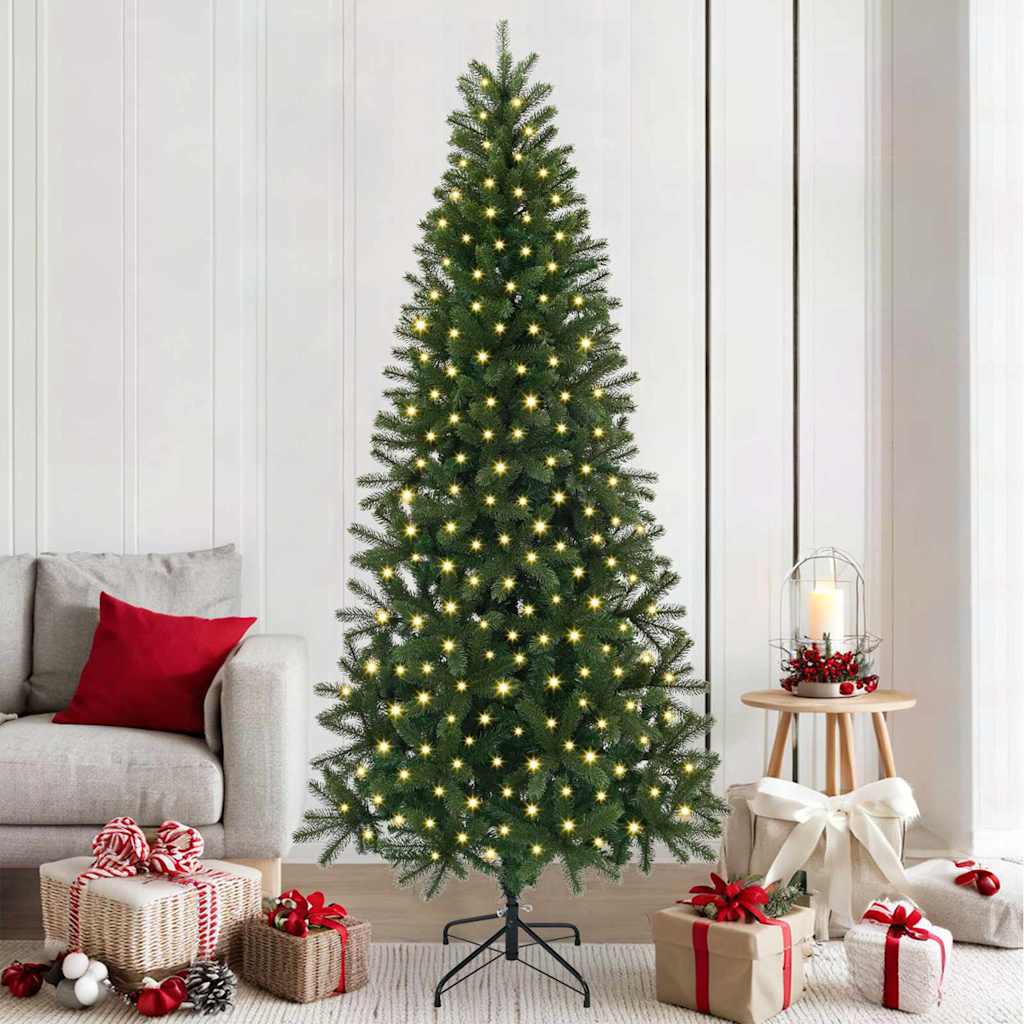 Artificial Christmas Tree with 300 LEDs Green 210 cm PE and PVC