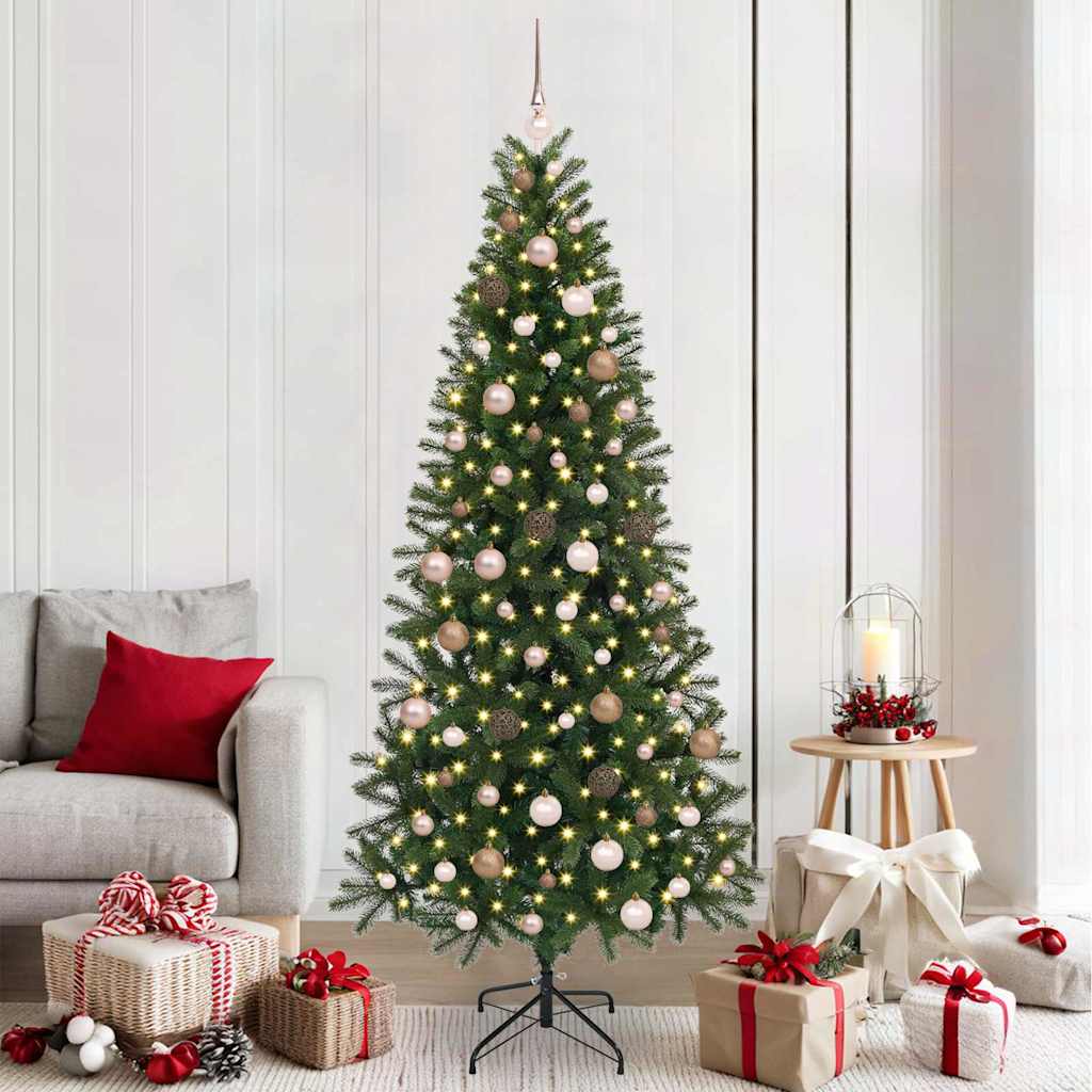 Artificial Christmas Tree with 300 LEDs Green 210 cm PE and PVC