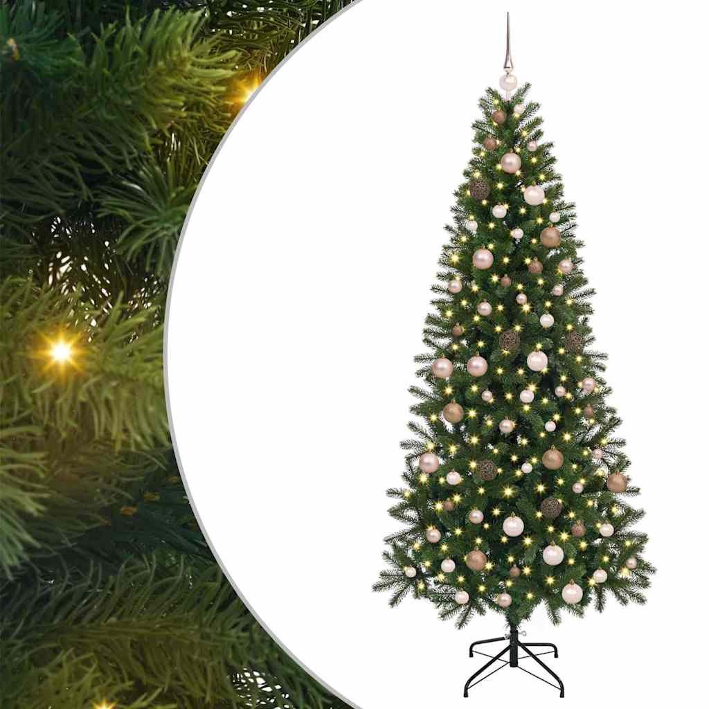 Artificial Christmas Tree with 300 LEDs Green 210 cm PE and PVC