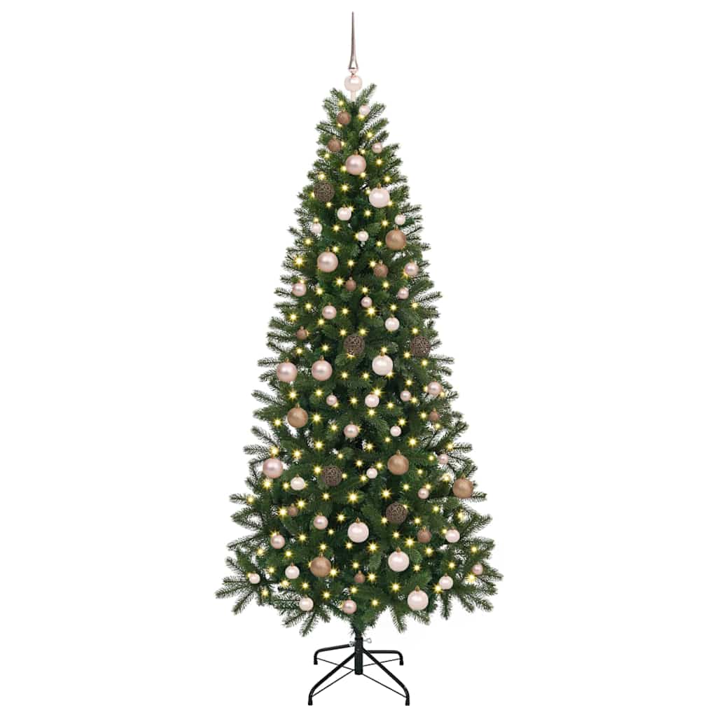 Artificial Christmas Tree with 300 LEDs Green 210 cm PE and PVC