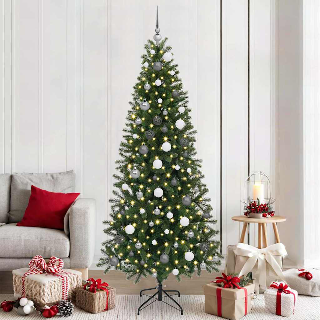 Artificial Christmas Tree with 300 LEDs Green 210 cm PE and PVC