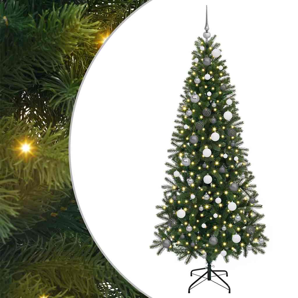 Artificial Christmas Tree with 300 LEDs Green 210 cm PE and PVC