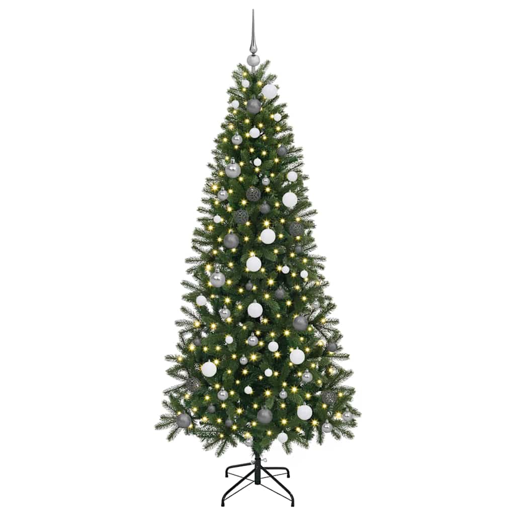 Artificial Christmas Tree with 300 LEDs Green 210 cm PE and PVC