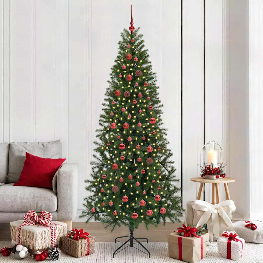 Artificial Christmas Tree with 300 LEDs Green 210 cm PE and PVC