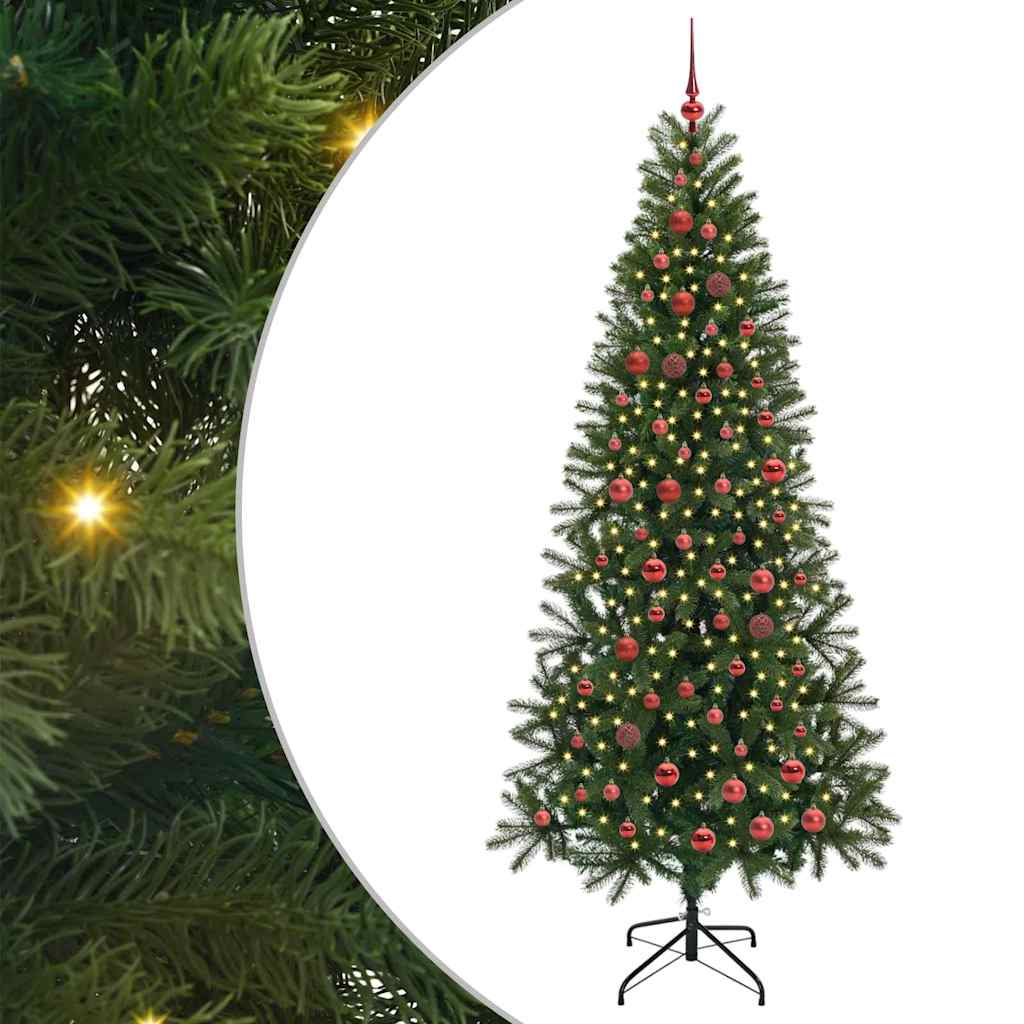Artificial Christmas Tree with 300 LEDs Green 210 cm PE and PVC