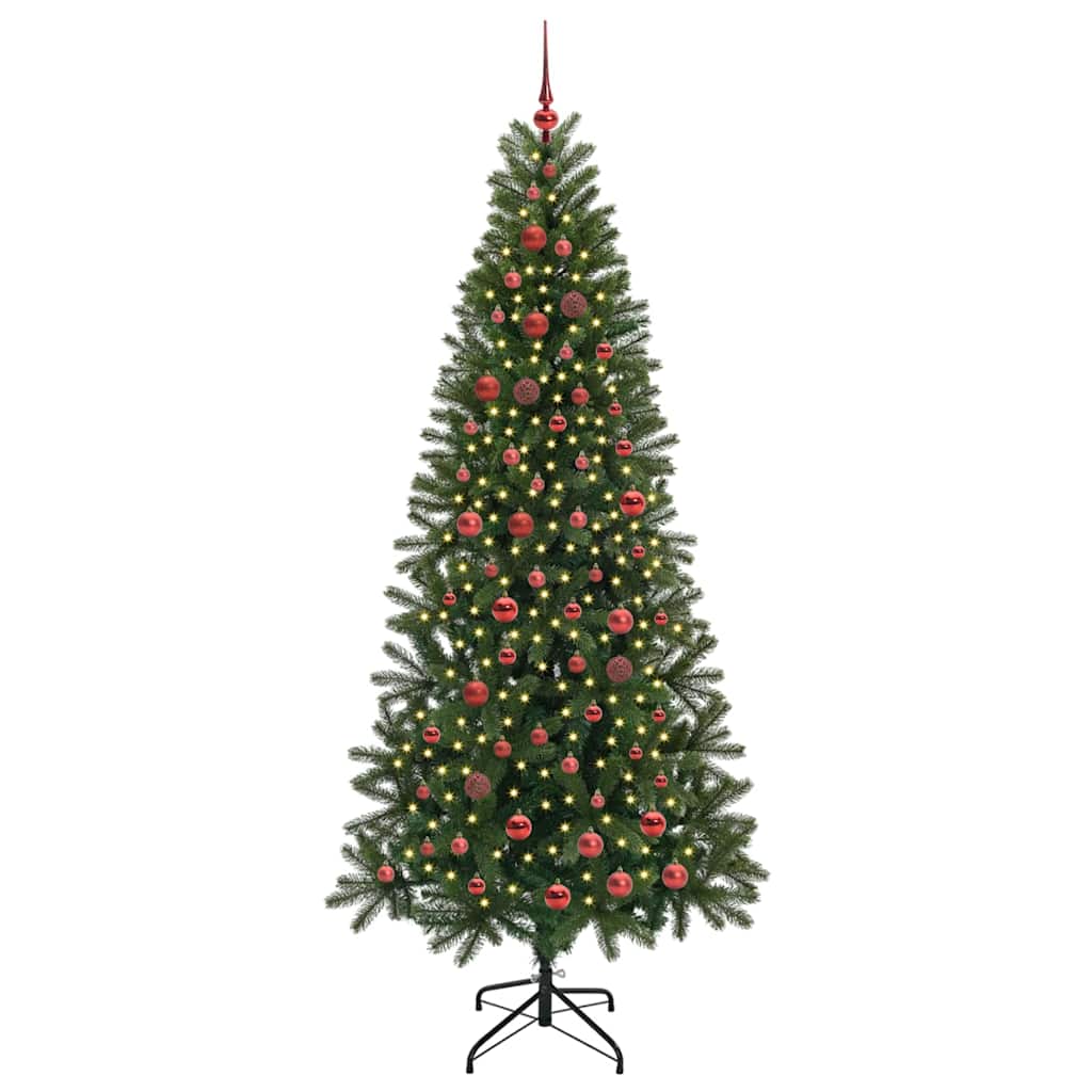 Artificial Christmas Tree with 300 LEDs Green 210 cm PE and PVC