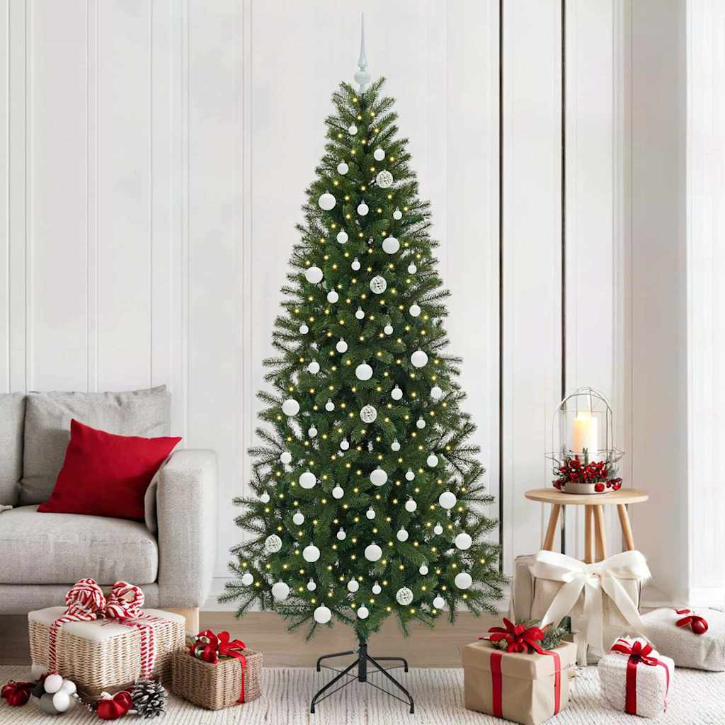 Artificial Christmas Tree with 300 LEDs Green 210 cm PE and PVC
