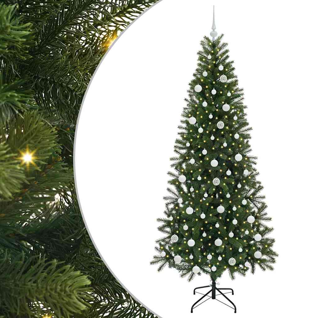 Artificial Christmas Tree with 300 LEDs Green 210 cm PE and PVC