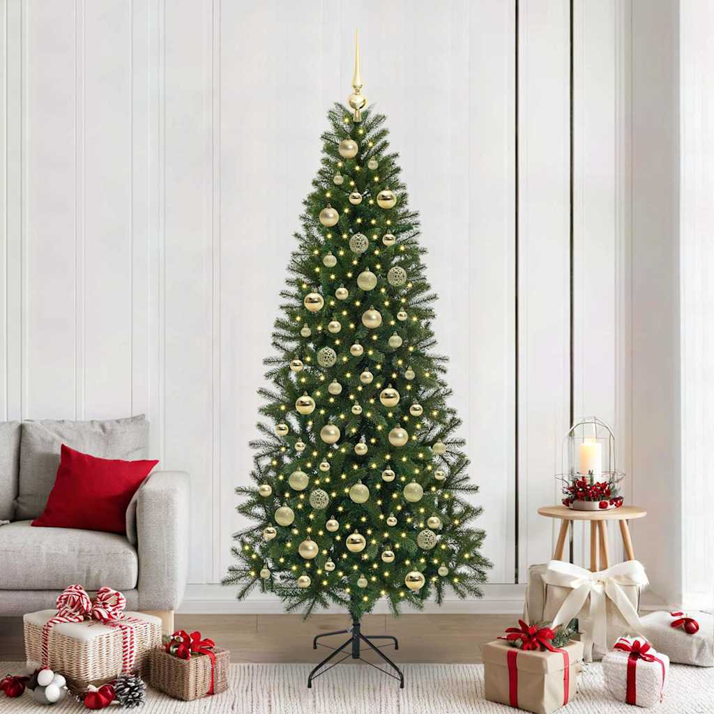Artificial Christmas Tree with 300 LEDs Green 210 cm PE and PVC
