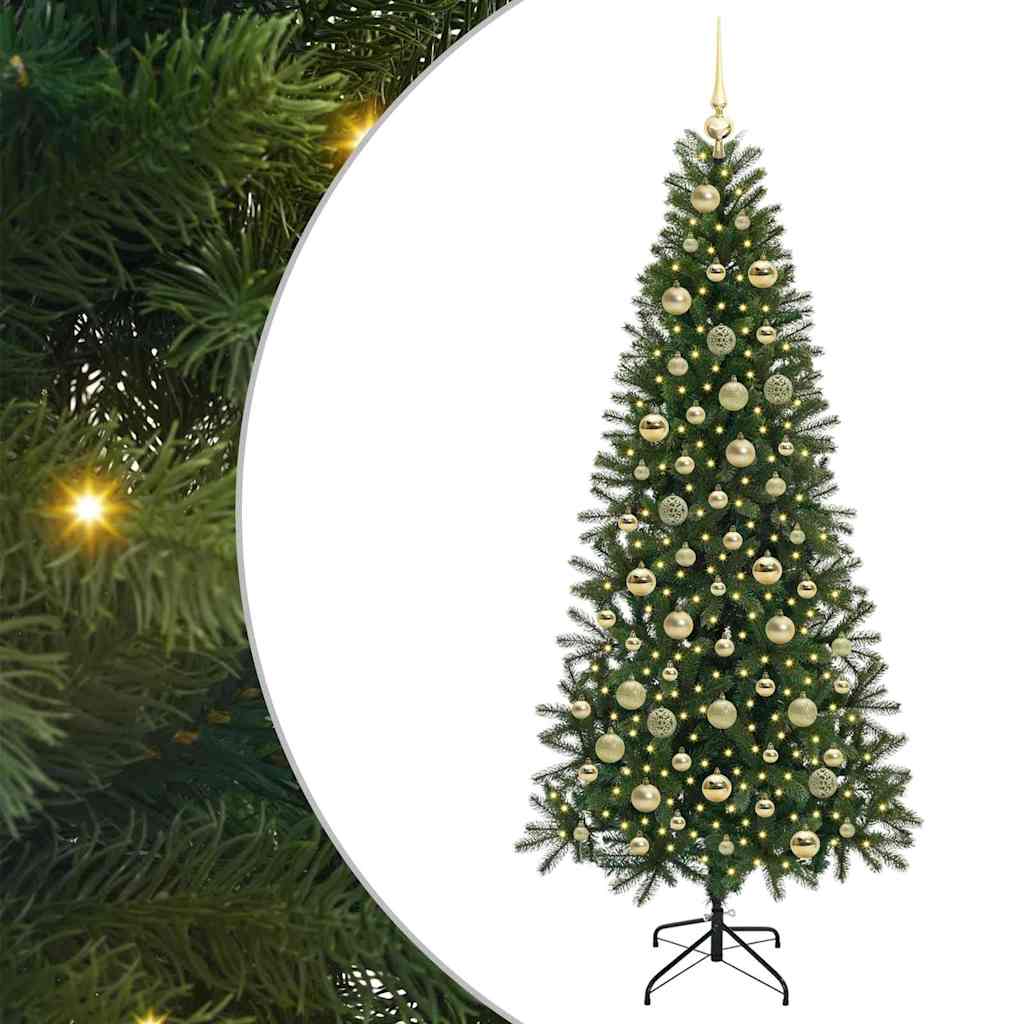 Artificial Christmas Tree with 300 LEDs Green 210 cm PE and PVC