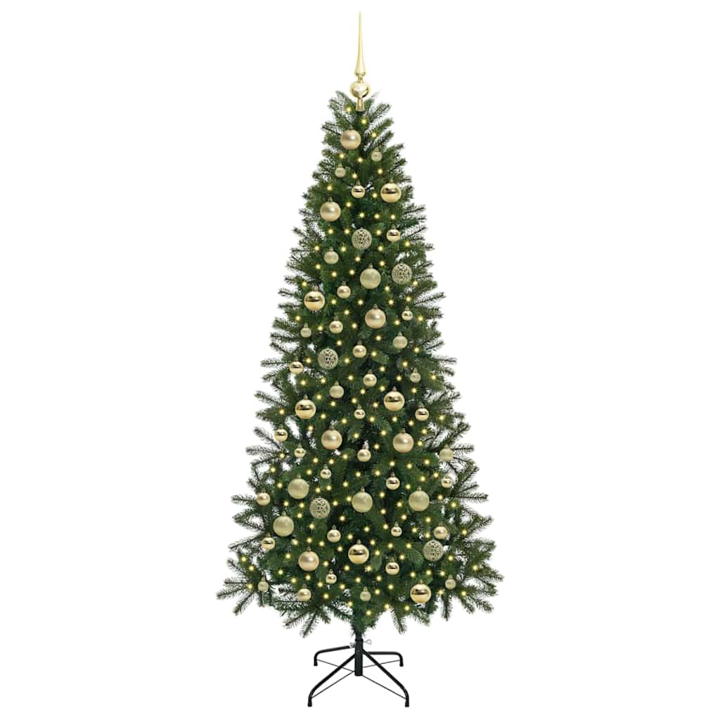 Artificial Christmas Tree with 300 LEDs Green 210 cm PE and PVC