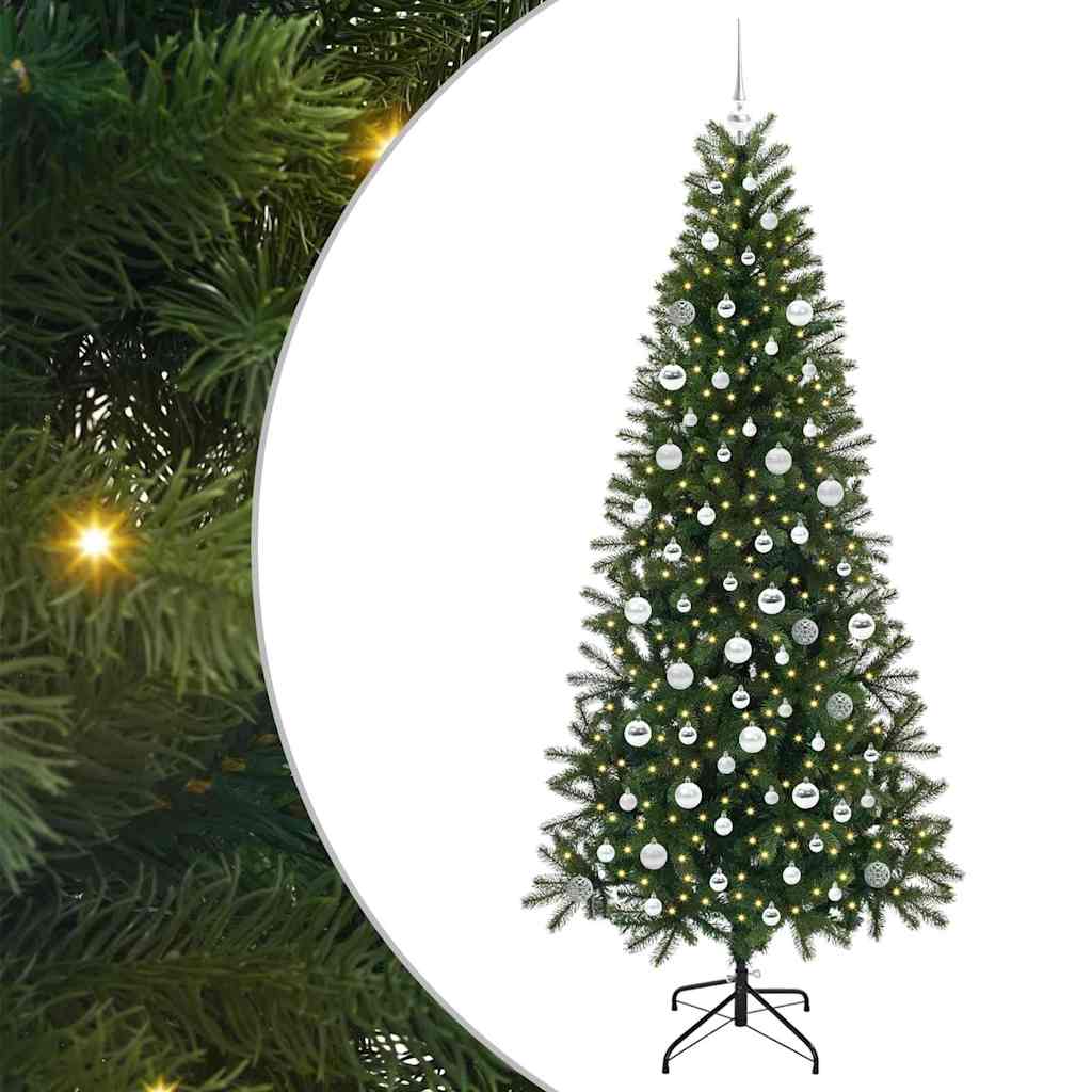 Artificial Christmas Tree with 300 LEDs Green 210 cm PE and PVC