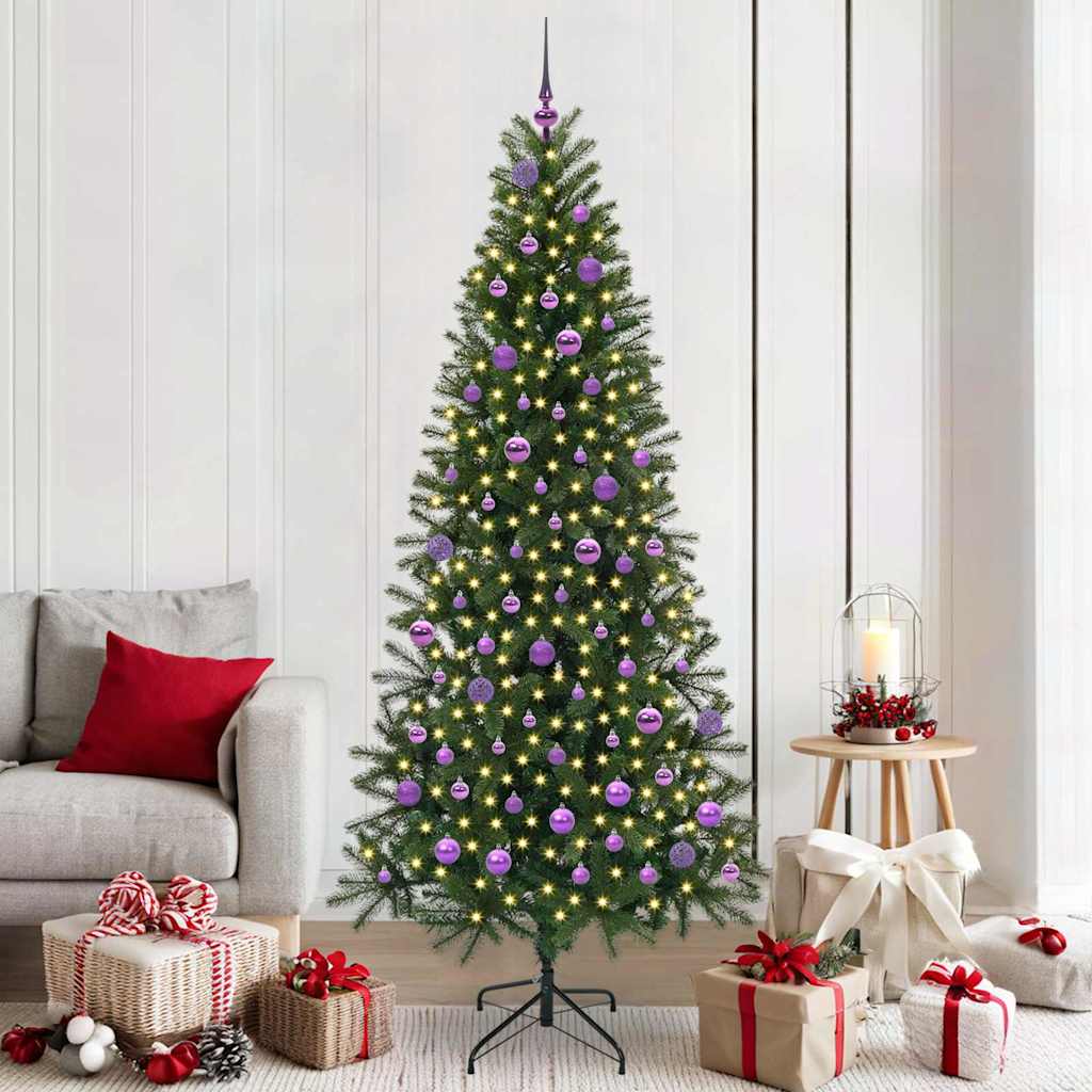 Artificial Christmas Tree with 300 LEDs Green 210 cm PE and PVC
