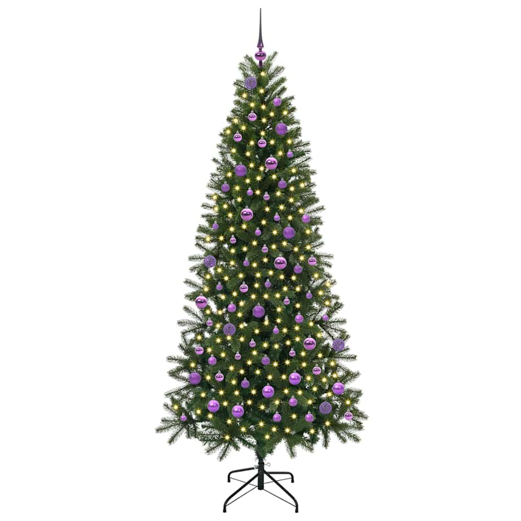 Artificial Christmas Tree with 300 LEDs Green 210 cm PE and PVC