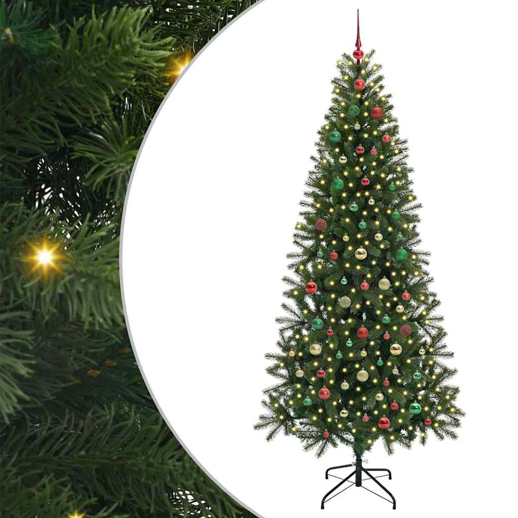Artificial Christmas Tree with 300 LEDs Green 210 cm PE and PVC