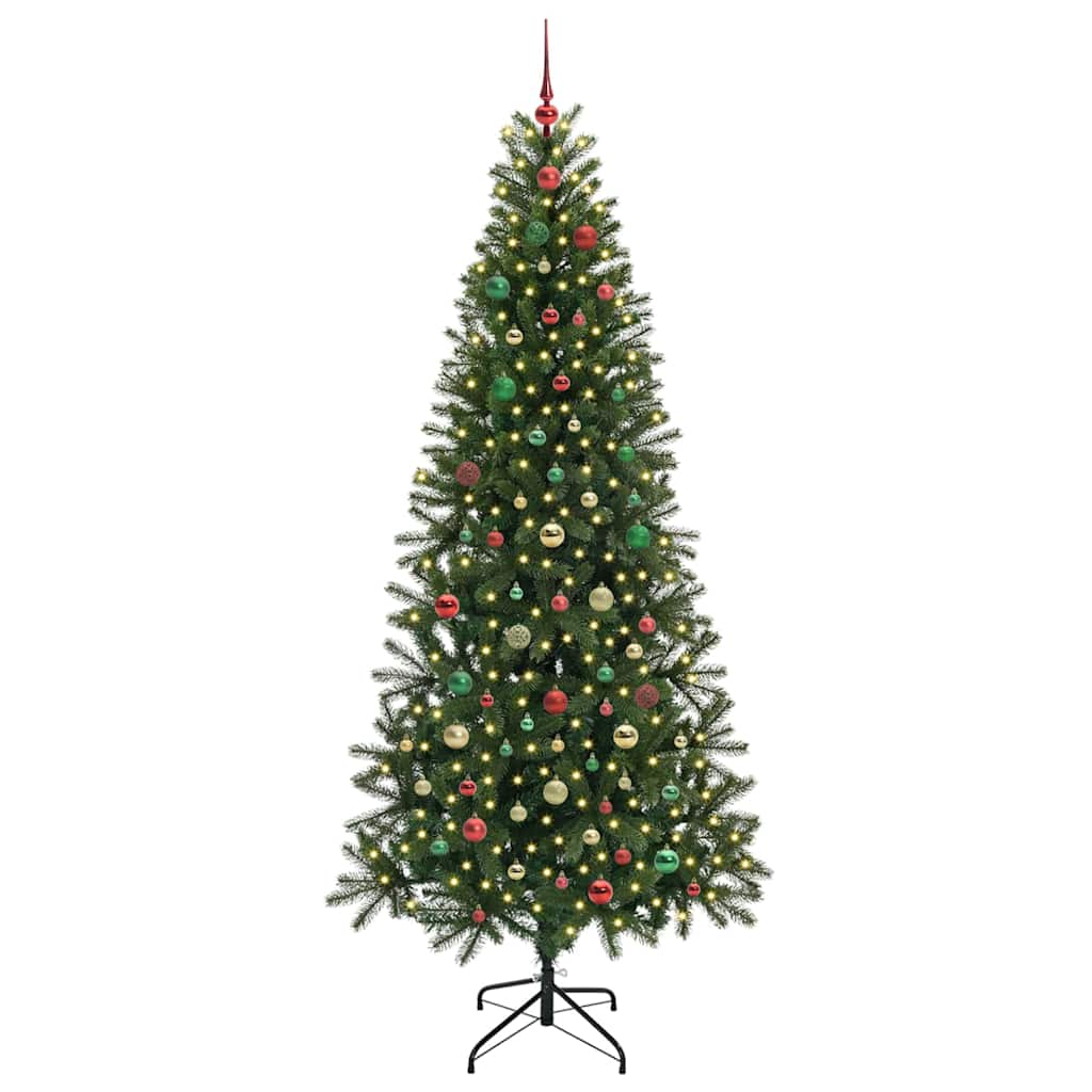 Artificial Christmas Tree with 300 LEDs Green 210 cm PE and PVC