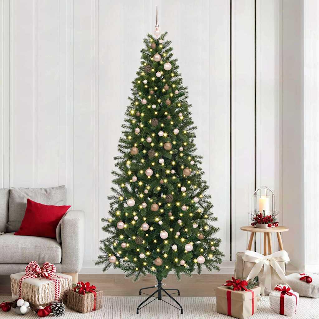 Artificial Christmas Tree with 300 LEDs Green 240 cm PE and PVC
