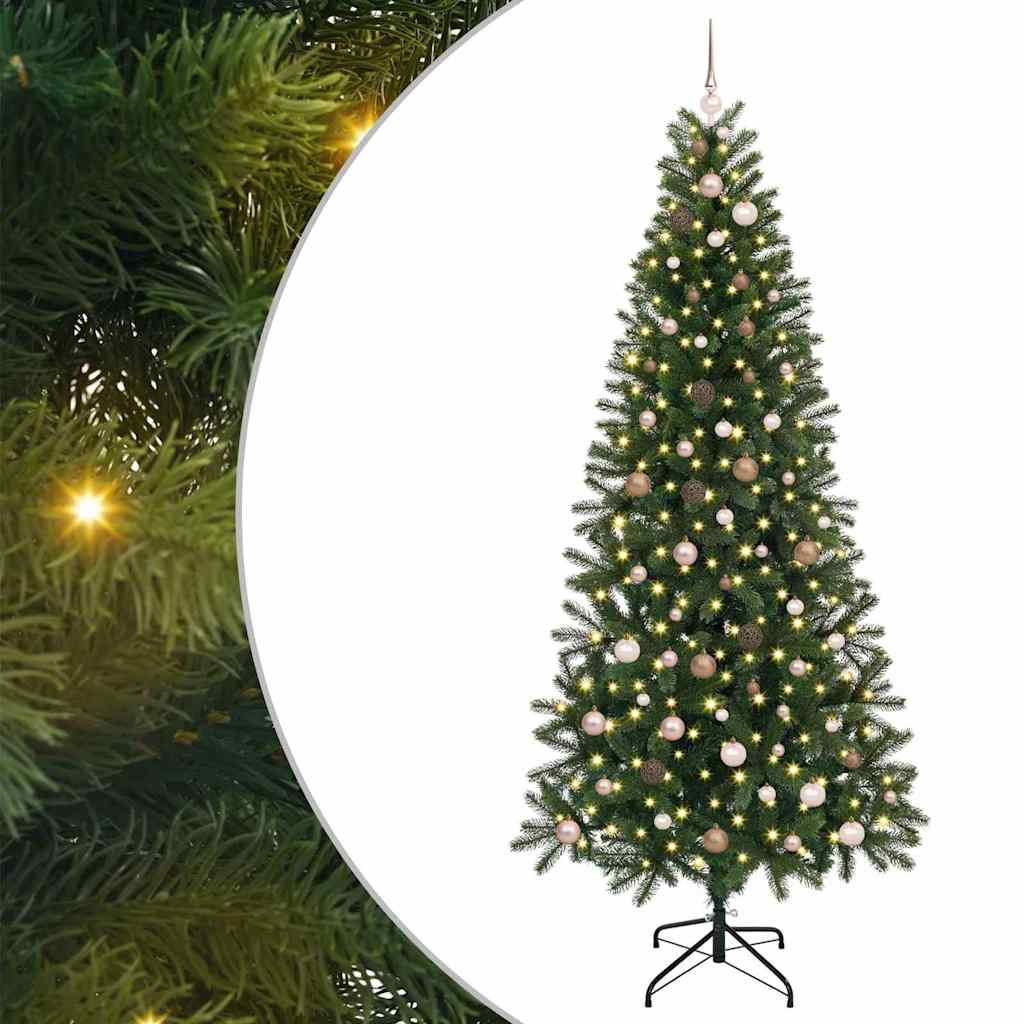 Artificial Christmas Tree with 300 LEDs Green 240 cm PE and PVC