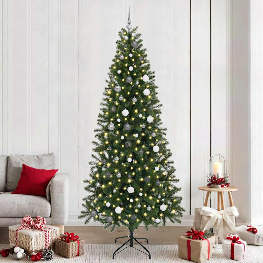 Artificial Christmas Tree with 300 LEDs Green 240 cm PE and PVC