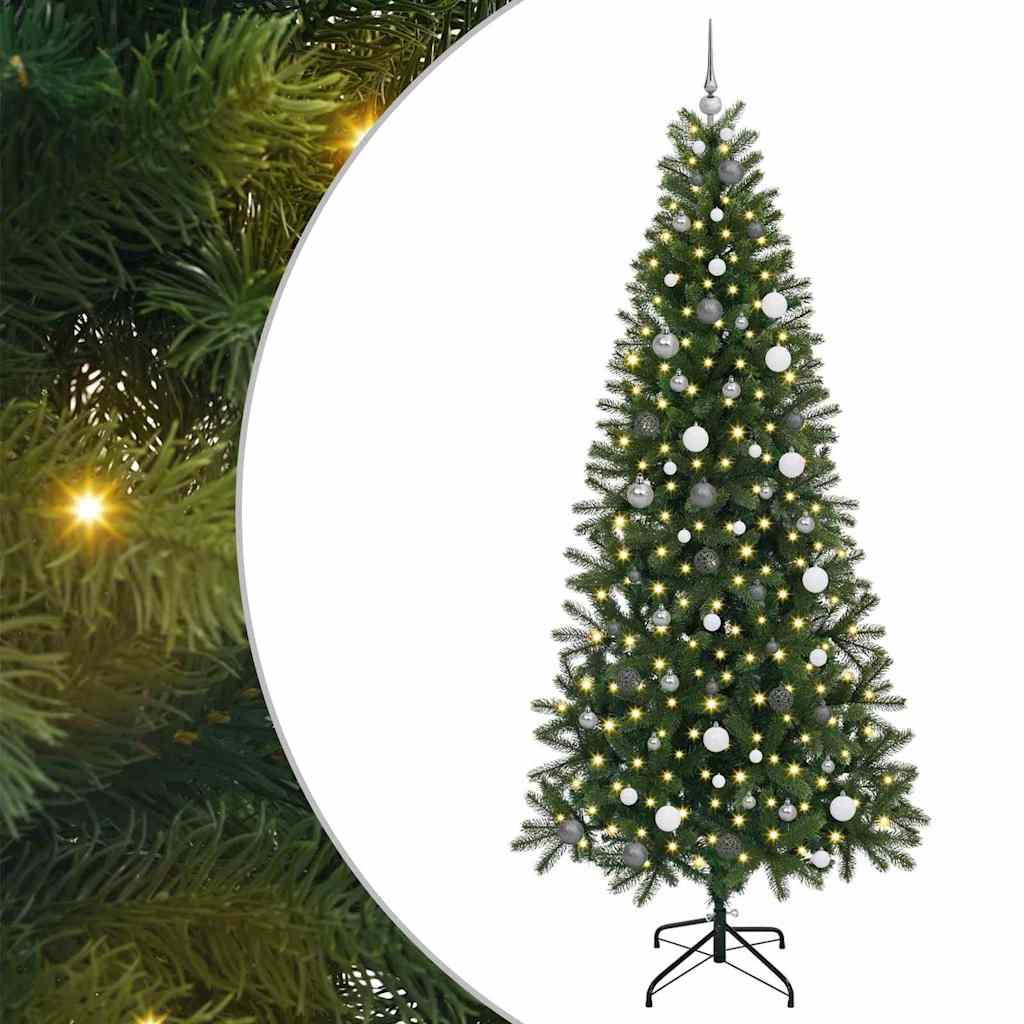 Artificial Christmas Tree with 300 LEDs Green 240 cm PE and PVC