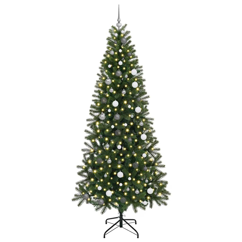 Artificial Christmas Tree with 300 LEDs Green 240 cm PE and PVC