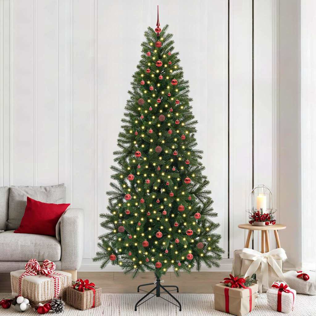 Artificial Christmas Tree with 300 LEDs Green 240 cm PE and PVC