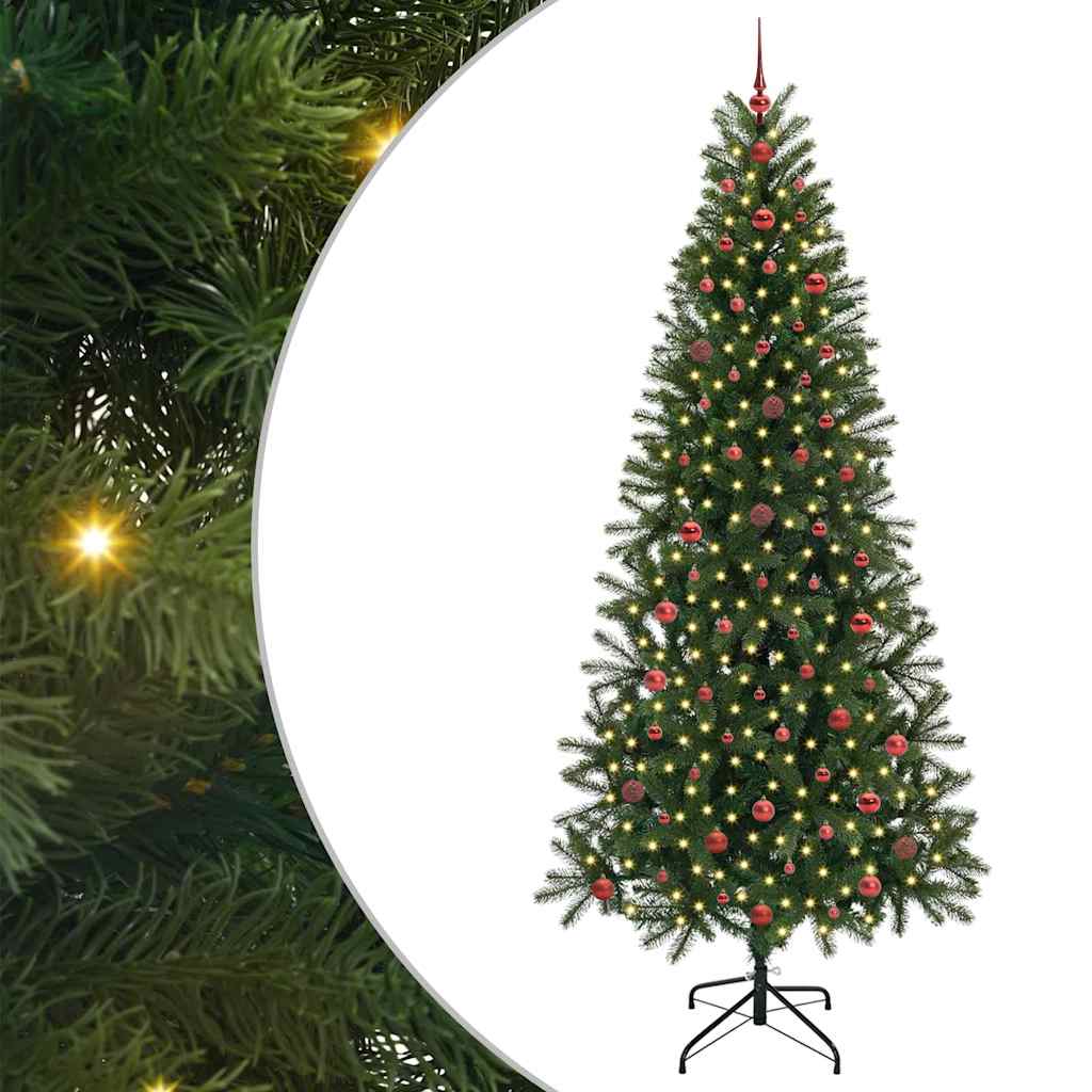 Artificial Christmas Tree with 300 LEDs Green 240 cm PE and PVC