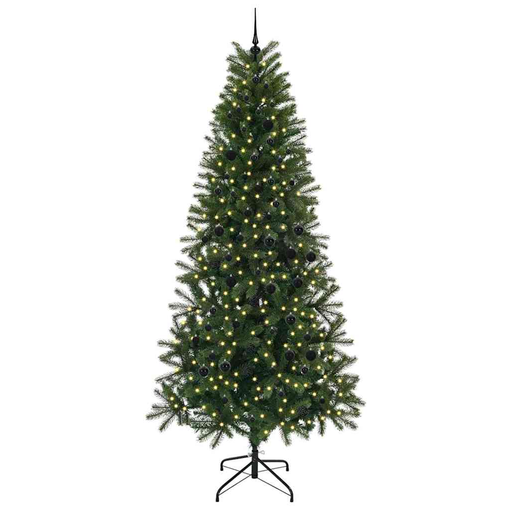 Artificial Christmas Tree with 300 LEDs Green 240 cm PE and PVC
