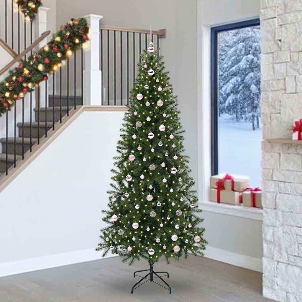 Artificial Christmas Tree with 300 LEDs Green 240 cm PE and PVC