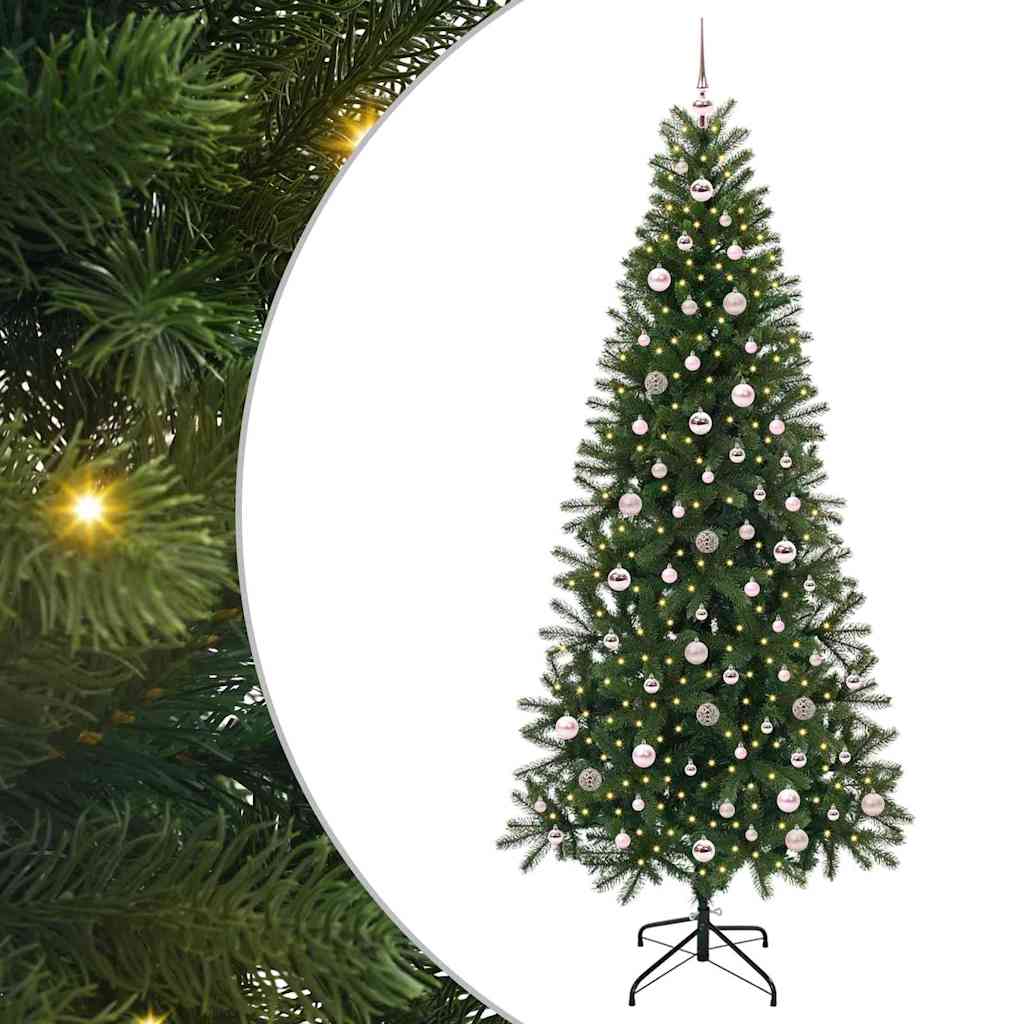 Artificial Christmas Tree with 300 LEDs Green 240 cm PE and PVC