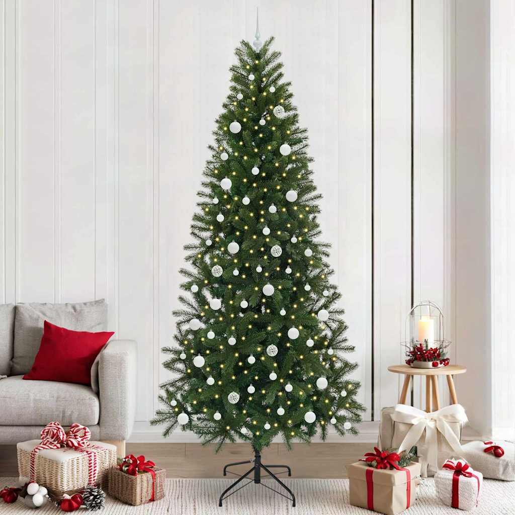 Artificial Christmas Tree with 300 LEDs Green 240 cm PE and PVC