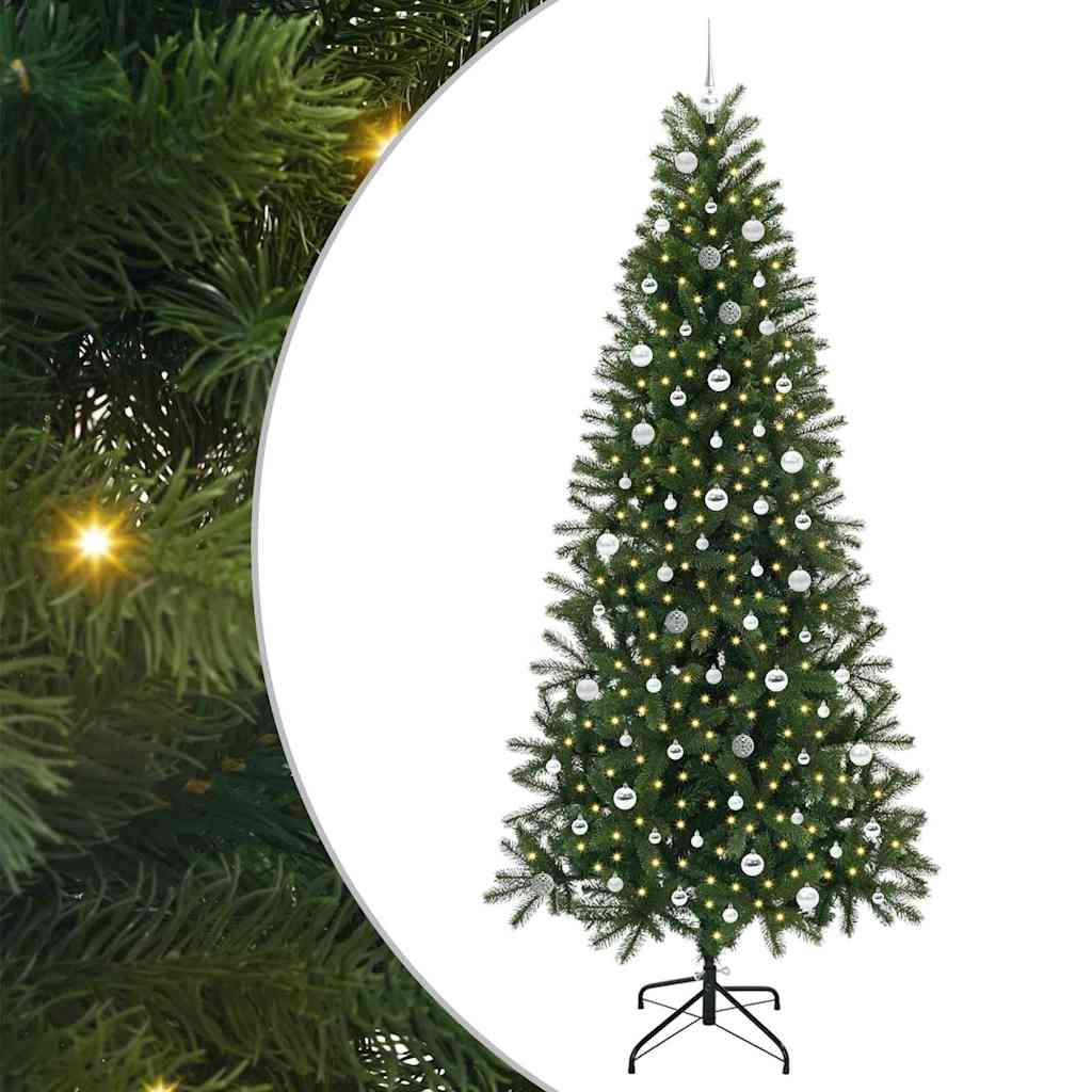 Artificial Christmas Tree with 300 LEDs Green 240 cm PE and PVC
