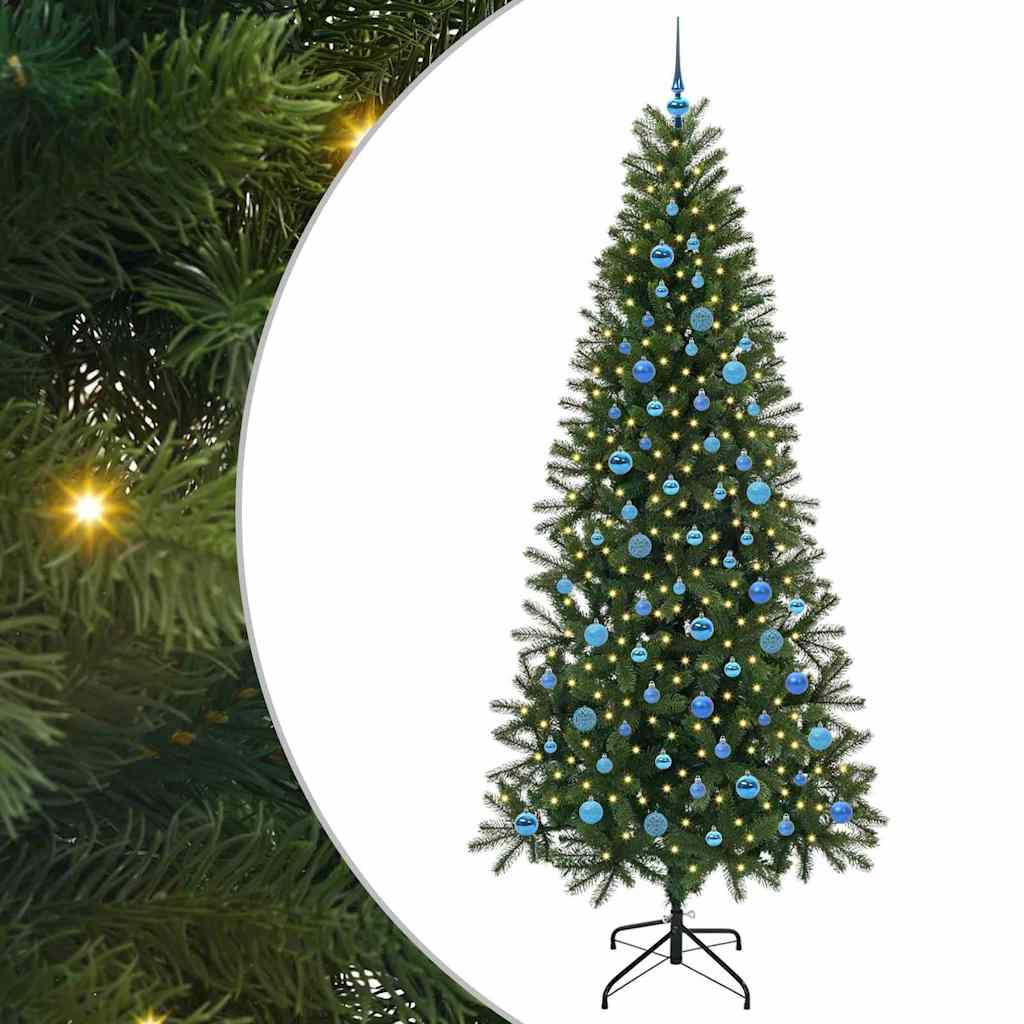 Artificial Christmas Tree with 300 LEDs Green 240 cm PE and PVC