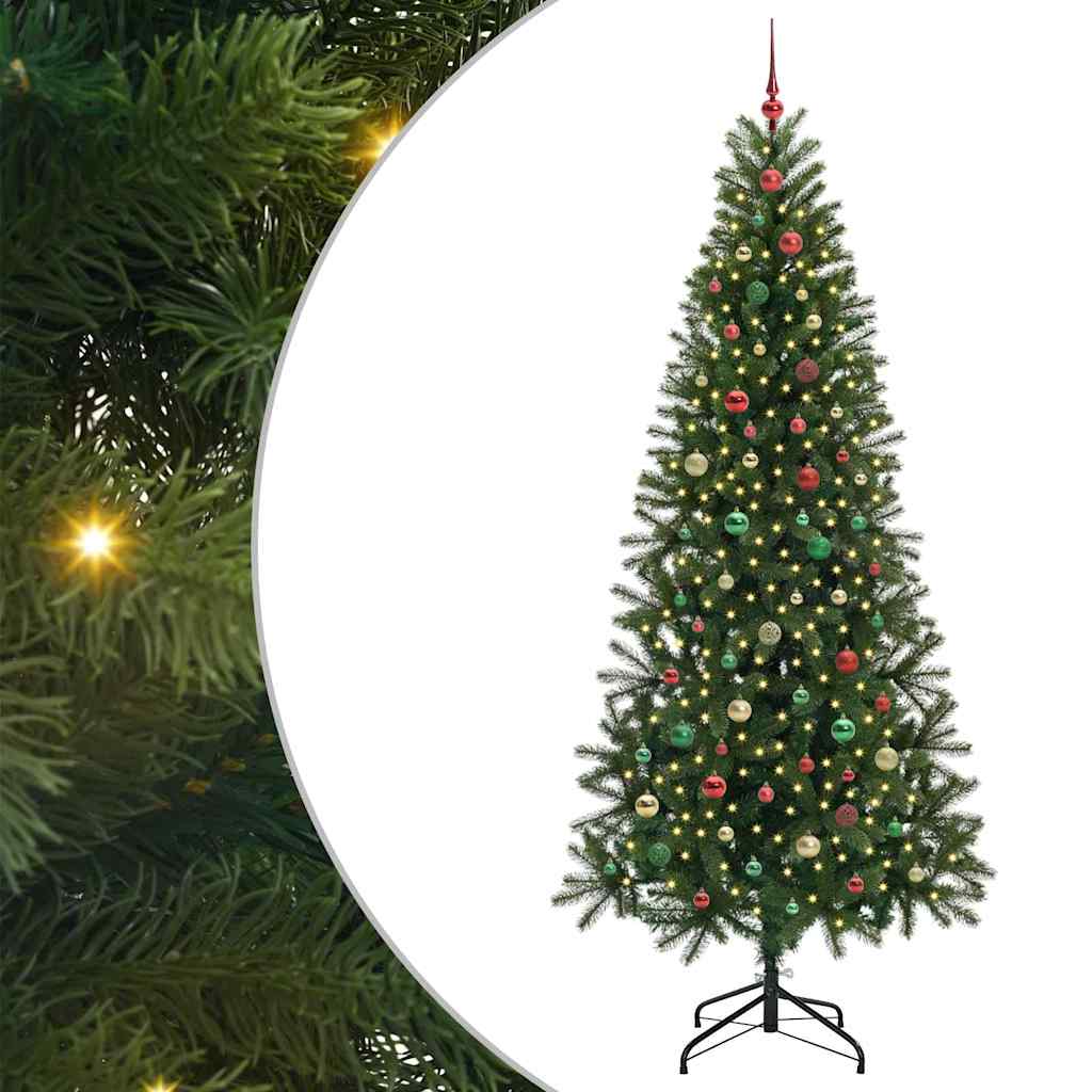 Artificial Christmas Tree with 300 LEDs Green 240 cm PE and PVC