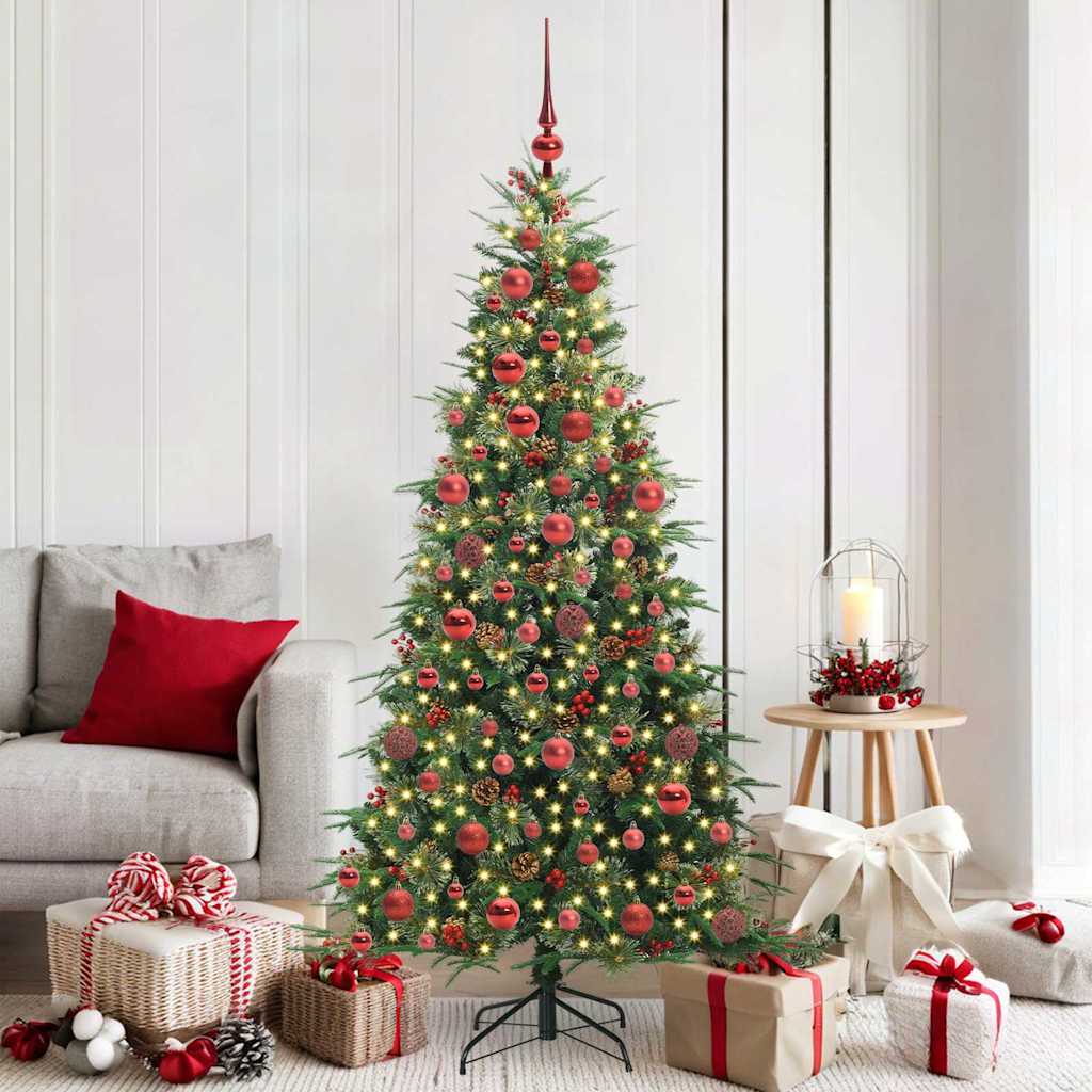 Artificial Hinged Christmas Tree Green 180 cm PE and PVC