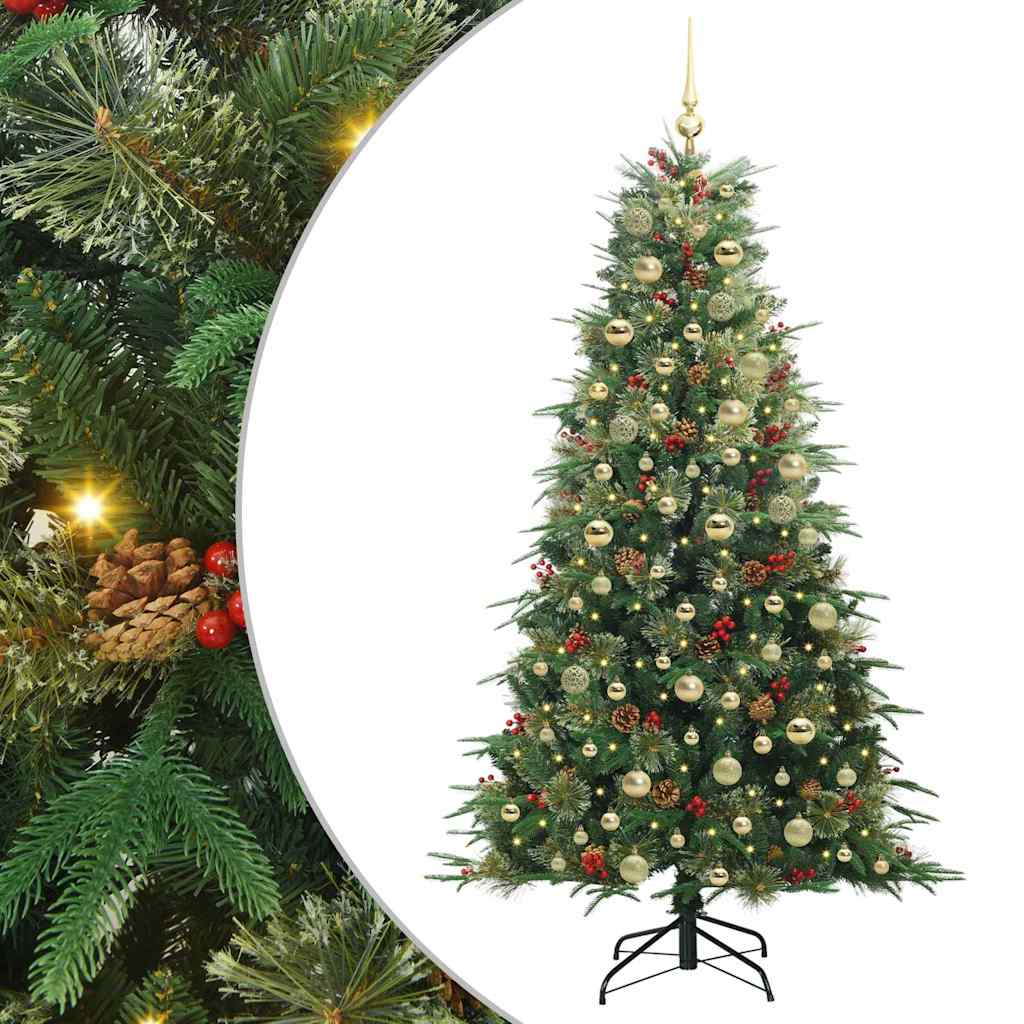 Artificial Hinged Christmas Tree Green 180 cm PE and PVC