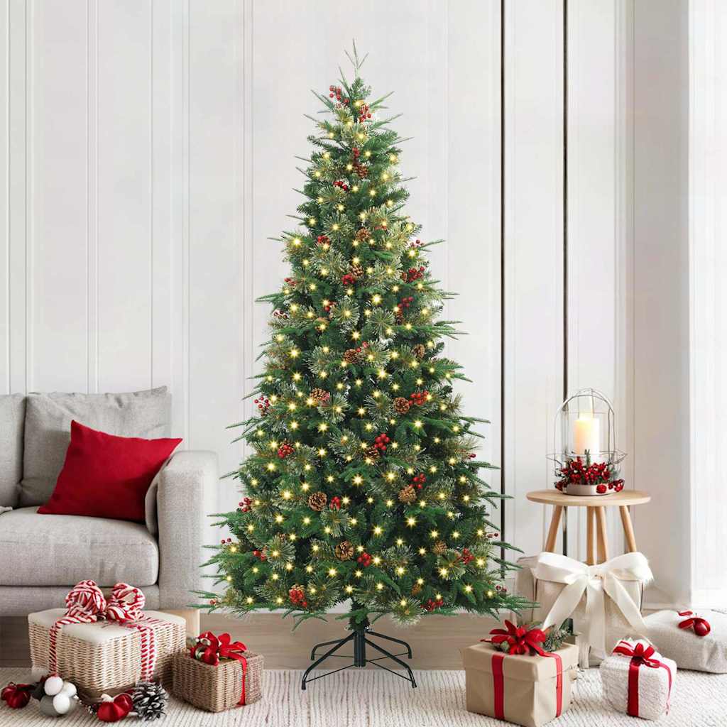 Artificial Hinged Christmas Tree Green 210 cm PE and PVC
